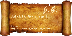 Jakubik Györgyi névjegykártya